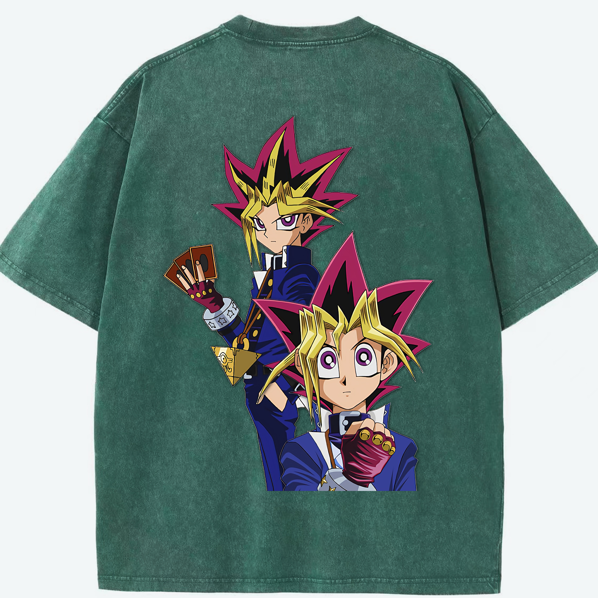 （画像用） 遊☆戯☆王 Yu-Gi-Oh! 綿100% ヴィンテージ風 半袖Tシャツ（背面プリント）